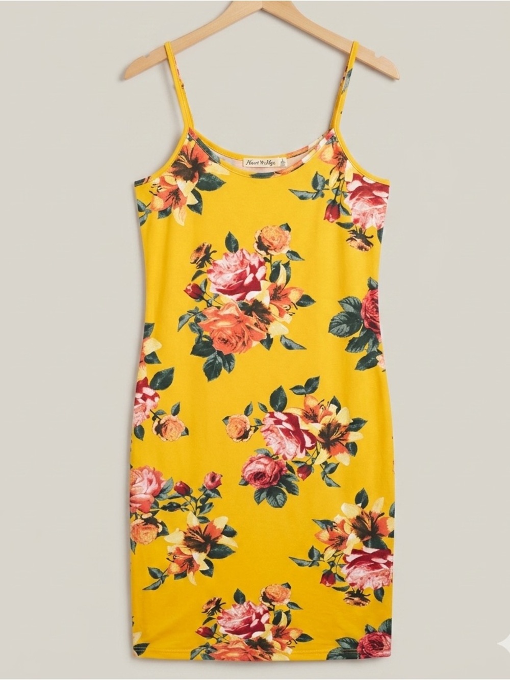 Heart Hips Yellow Floral Slip Dress